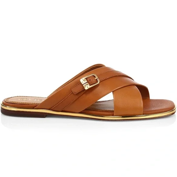 Tory Burch Delaney Crisscross Flat Slide Sandals - Picture 3 of 14